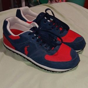 Ralph Lauren Polo Slaton Pony Shoes- Red & Blue